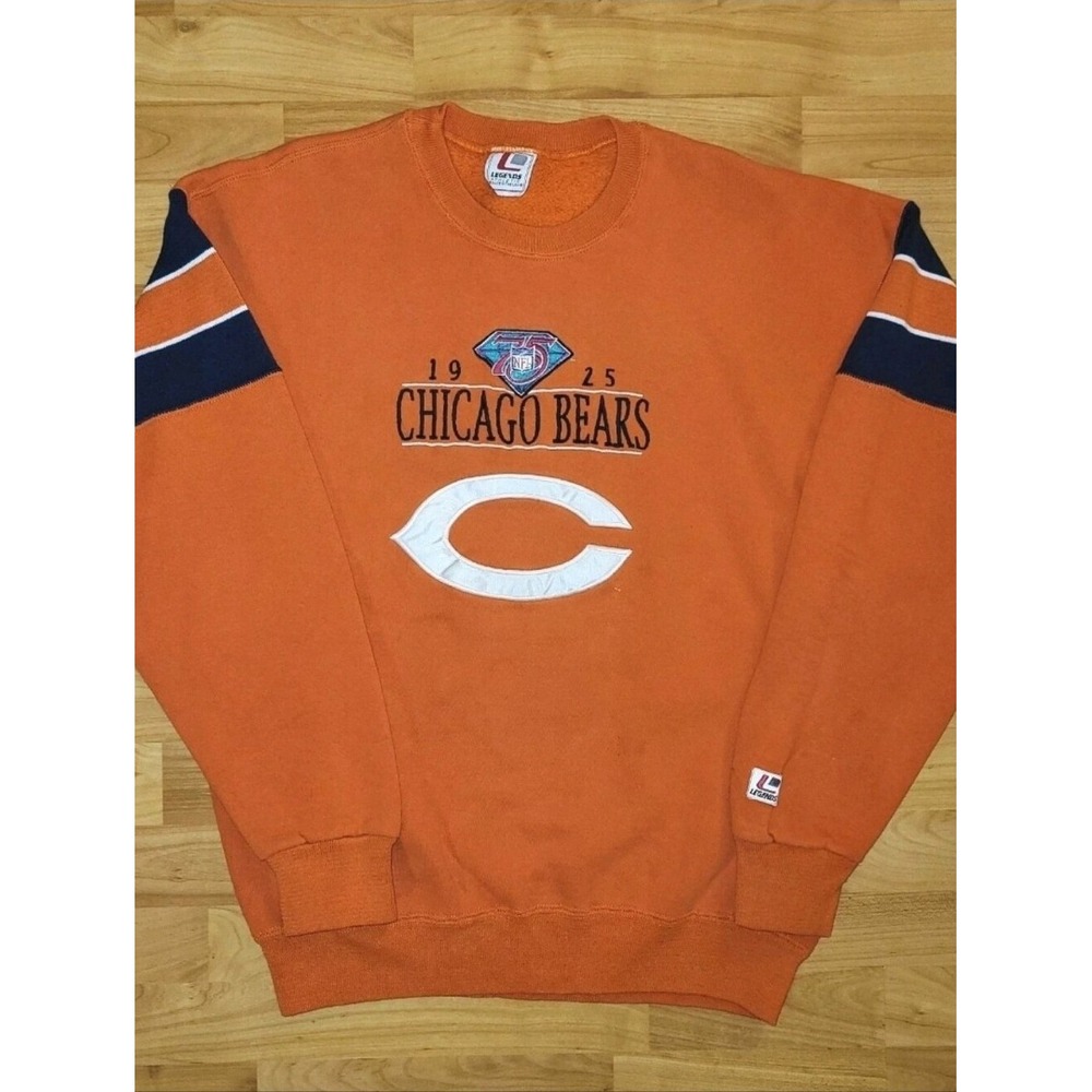 Vintage Chicago Bears NFL Legends Athletics Orange Crewneck Sweatshirt, Large